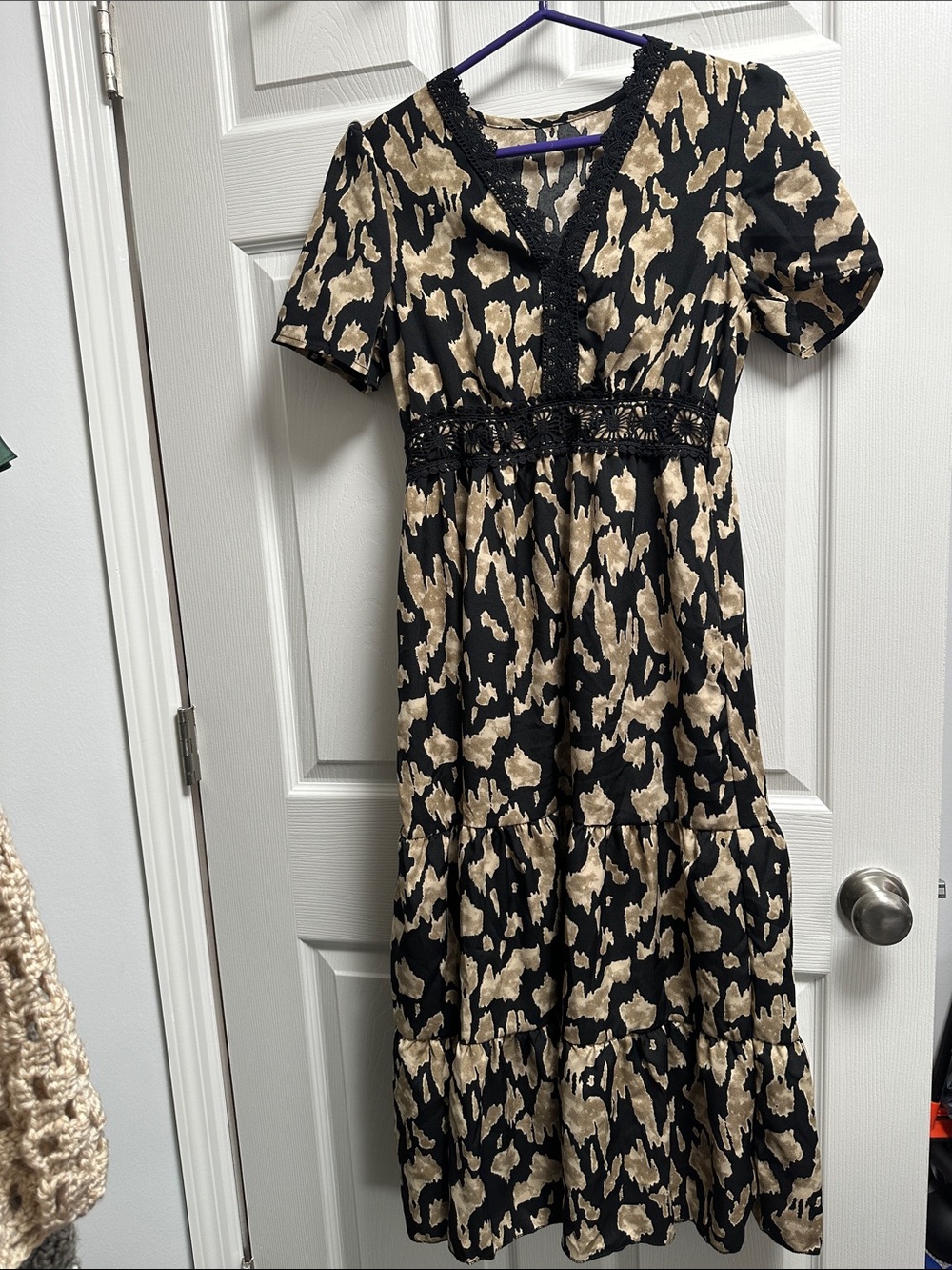 Tan & Black Dress